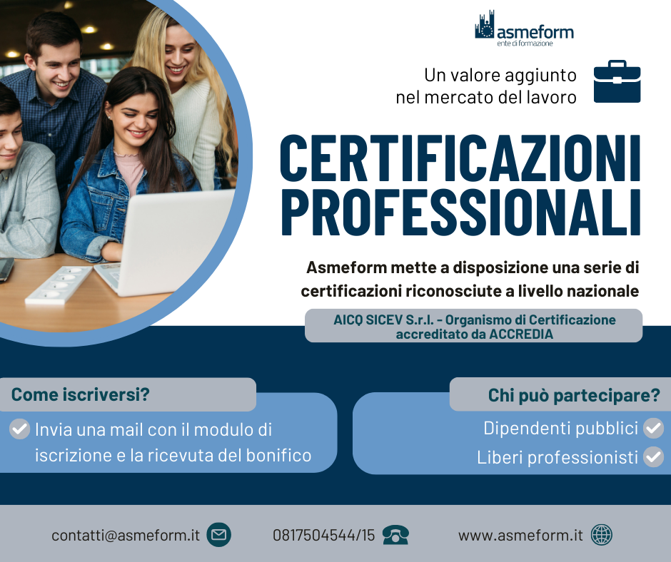 Certificazioni Professionali AICQ/ACCREDIA: un valore aggiunto nel mercato del lavoro